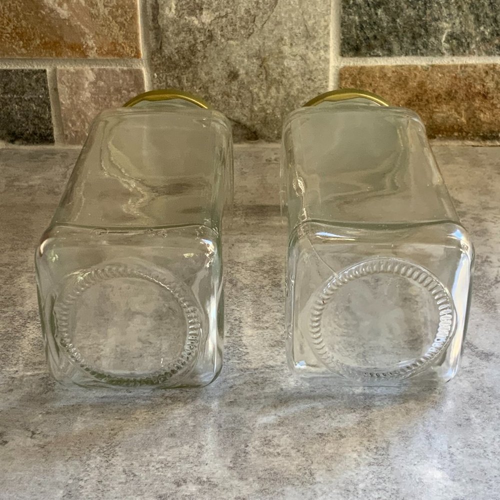 Two Square Columnar Glass Jars - Picture 3 of 3
